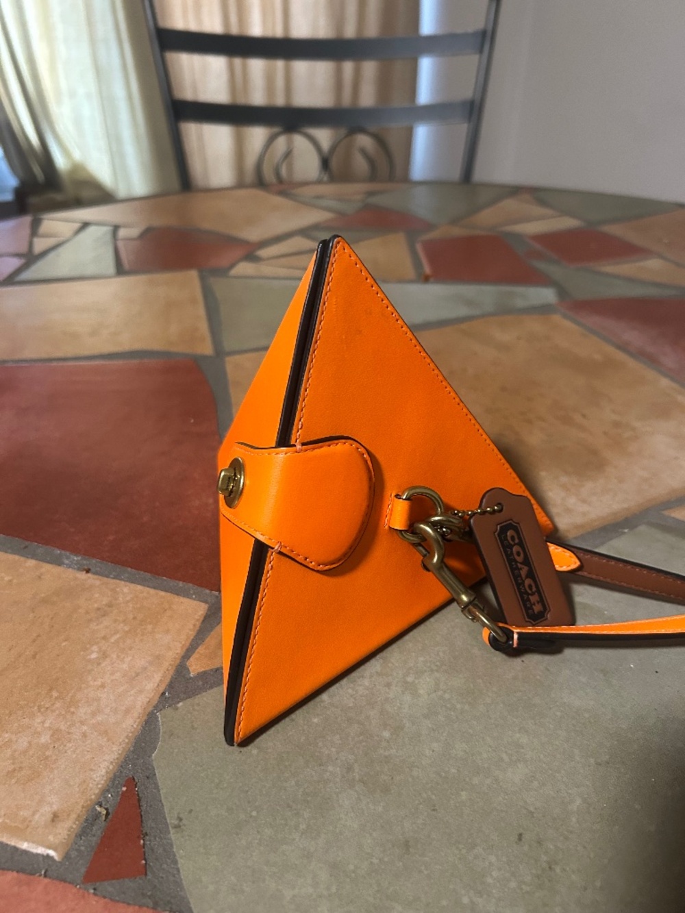 Rare Coach “City Blocks Triangle Bag” in Orange.  C0304.